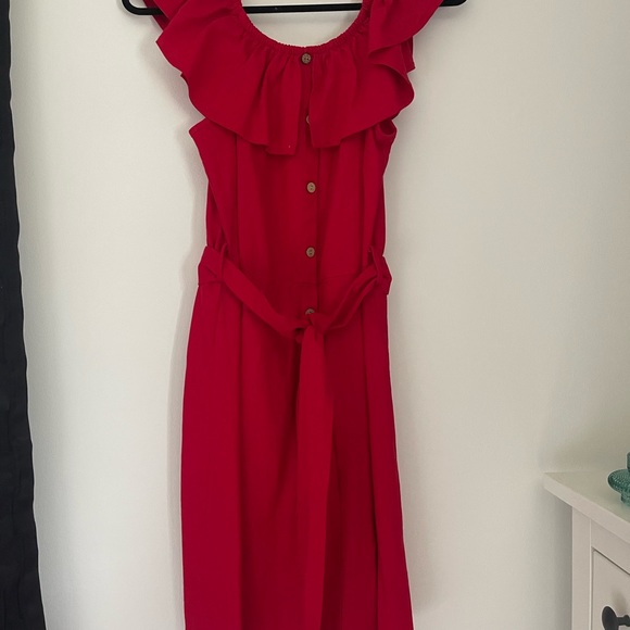 Off the shoulder dress -RED - Picture 2 of 3